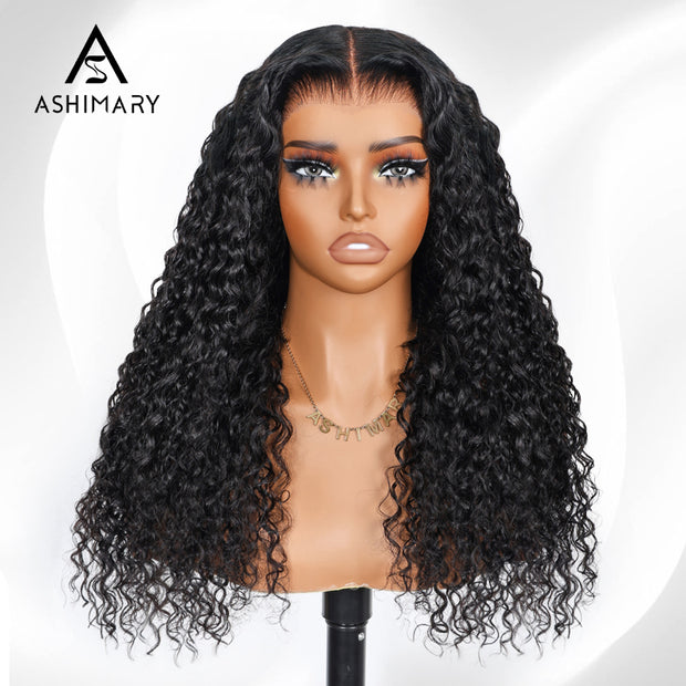 Water Wave Invisi Strap Snug Fit 360 Transparent Lace Frontal Bleached Knots Pre Cut Lace Wig