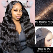 Wear Go Body Wave 13x4 HD Pre Cut Lace Wig With Pre Bleached Knots & Plucked Hairline