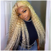 613 Blonde Water Wave 13x4 Lace Front WigTransparent HD Lace Human Hair