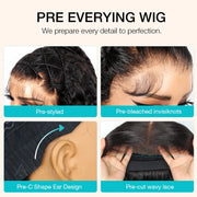 Pre-Braided Styles 10x6 Parting Max Pre Cut Transparent Lace Frontal Glueless Wig Put On & Go Human Hair