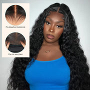 13x6 Full Transparent Lace Loose Deep Wave Wig Natural Black Color