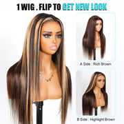 Ashimary Dual-Flip Lace Wig Pre Bleached & Pre Cut Lace 