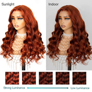 Reddish Brown Colored Body Wave Human Hair Lace Frontal Wigs 13x4 13x6 Ashimary Virgin Hair Front Wigs