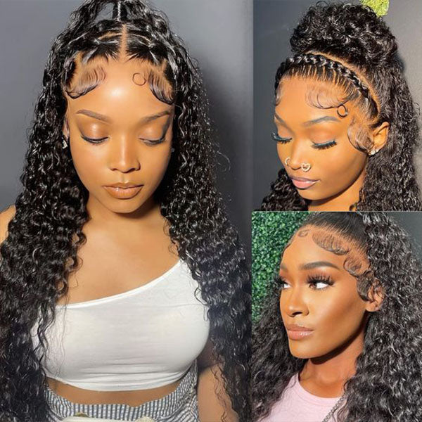 26-inch Water Wave Invisi Strap Snug Fit 360 Transparent Lace Frontal Bleached Knots Pre Cut Lace Wig Affordable Long Hair