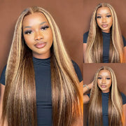 360 Invisi Strap Upgrade 2.0 Glueless Highlight Brown Kinky Straight Lace Frontal Wig