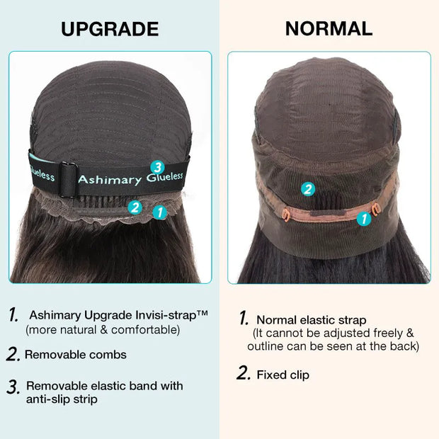 360 Lace Frontal Upgrade Wig Cap 2.0 Invisi Strap Human Hair Wig comparison