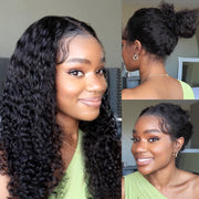 Water Wave Invisi Strap Snug Fit 360 Transparent Lace Frontal Bleached Knots Pre Cut Lace Wig