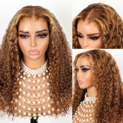 Water Wave Highlight Ombre Color Invisi-Strapâ„?Snug Fit 360 Skin Lace Frontal Wig Glueless Human Hair