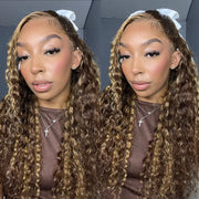 Water Wave Highlight Ombre Color Invisi-Strap? Snug Fit 360 Skin Lace Frontal Wig Glueless Human Hair