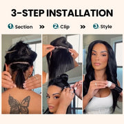 Kinky Curly Seamless Clip-in Hair Extensions No Glue Needed Beginner Friendly Real Human Hair Extensions 14 Inch