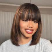 3x1 Highlight Layered Cut Yaki Bob Pull Go Wig