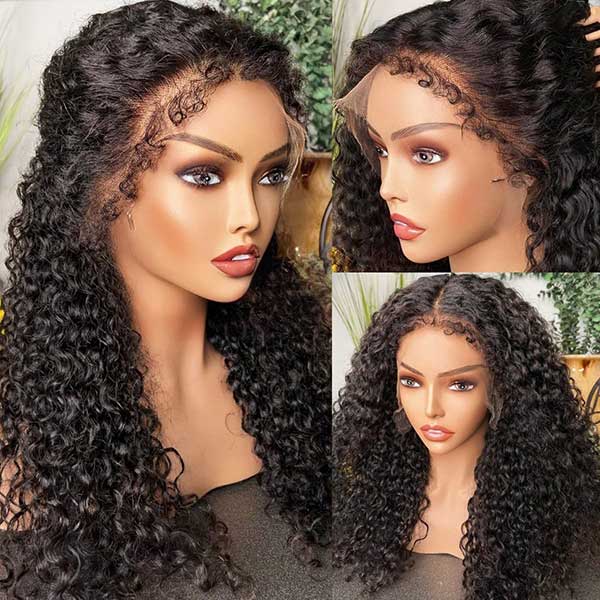 4C Edges Curly Baby Hair 13x4 & 13x6 HD Invisible Lace Frontal Kinky Curly Wigs Pre Bleached Knots Hair