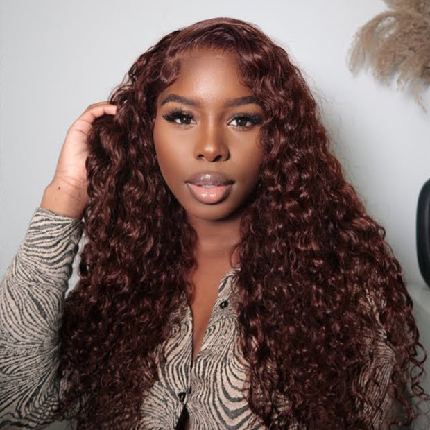 Flash Sale Chocolate Brown Upgrade Invisi-Strap Snug Fit 360 Skin Lace Wig Pre-Cut Lace  & Pre-Bleached Knots Cozy Glueless Wig