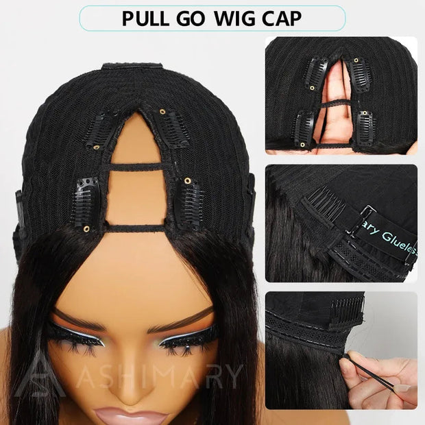 Flash Sale Ashimary 0 Skill Needed V Part Glueless Wig Short Bob Human Hair