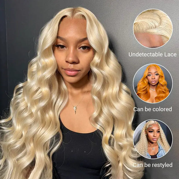 613 Blonde Glueless 4x4 5x5 6x6 Body Wave Lace Wigs 180% 250% Density Wigs Ashimary Virgin Hair