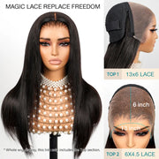 13x6 Replaceable Lace Frontal For Magic Lace Wig Silky Straight Pre-Everything Top