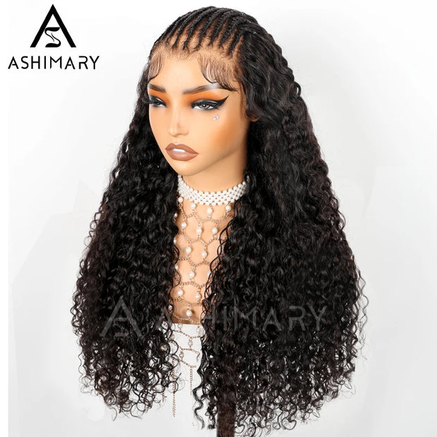 Pre-Braided Styles 10x6 Parting Max Pre Cut Transparent Lace Frontal Glueless Wig Put On & Go Human Hair