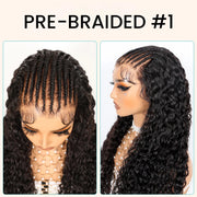 Pre-Braided Styles 10x6 Parting Max Pre Cut Transparent Lace Frontal Glueless Wig Put On & Go Human Hair