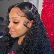 24" Jerry Curly / Water Wave / Deep Wave 13x4 Transparent Lace Frontal Wig Human Hair