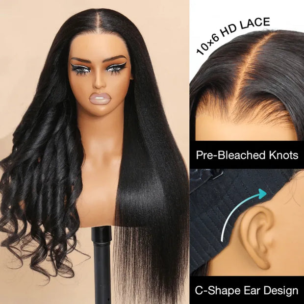 Yaki Straight 10x6 Parting Max Wear and Go Glueless Bye Bye Knots Pre Cut Lace Wig Ashimary