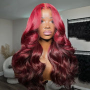 Upgrade Snug Fit Ashimary Invisi-Strap 360 Lace Frontal 99J Burgundy 3D Body Wave Pre-Everthing Glueless HUman Hair Wig