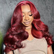 Upgrade Snug Fit Ashimary Invisi-Strap 360 Lace Frontal 99J Burgundy 3D Body Wave Pre-Everthing Glueless HUman Hair Wig