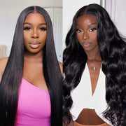 Flash Sale 5x5 HD Lace Closure Straight / Body Wave Wig Pre Plucked Human Hair Wig