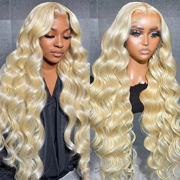 613 Blonde Glueless 4x4 5x5 6x6 Body Wave Lace Wigs 180% 250% Density Wigs Ashimary Virgin Hair