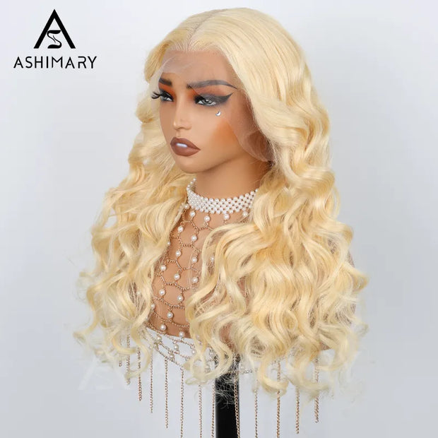 Full Lace Wig Blonde Body Wave Human Hair Wigs Brazilian Hair ...