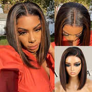 Highlight Yaki Straight Bob 13x4 Lace Frontal 