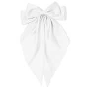 Ashimary White Super Big Bow Hair Clips Knotted Bowknot Spring Snap Barrettes Hair Clips with Long Ribbon