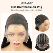 Air Wig | Ready To Go Body Wave 13x4 HD Transparent Lace Human Hair Wig Easy on Easy off with Pre Plucked Hairline & Bleached Knots