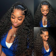 Pre Braided & Pre Baby Hair Water Wave Invisi-Strap Snug Fit 360 Skin Lace Frontal Bleached Knots Crown Braid Wig