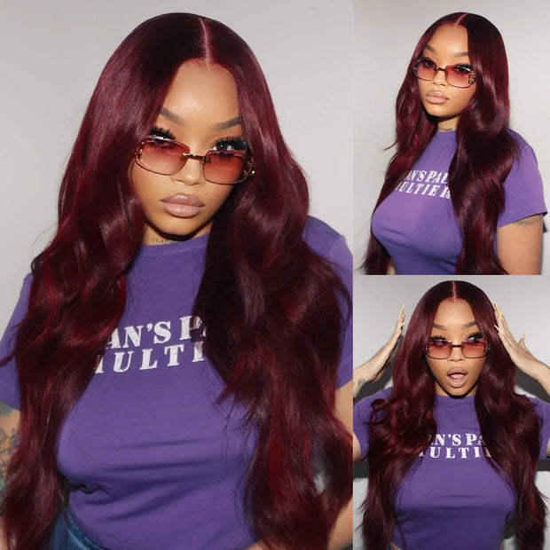 Dark 99J Burgundy Body Wave Wig