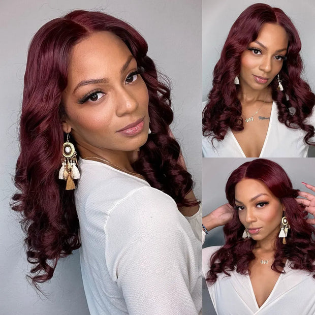 Dark 99J Burgundy Body Wave Wig