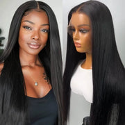 Flash Sale 13x4 Transparent Lace Frontal All Texture Pre Plucked Human Hair Wig