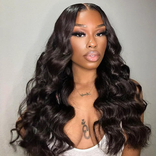 Flash Sale Body Wave 6x6 Transparent Lace Closure Wig Pre Plucked Human Hair 150% Density