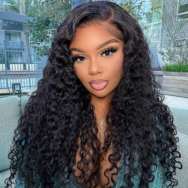 Flash Sale 13x4 Lace Frontal Invisible Knots & Natural Hairline Curly Human Hair wig