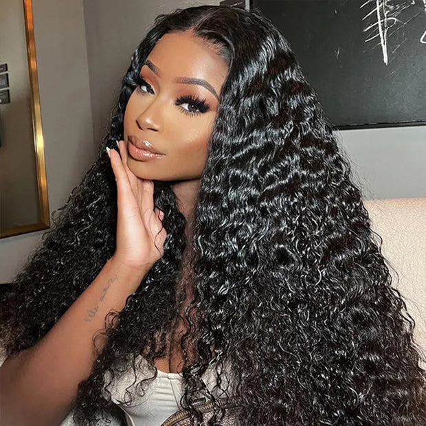 Flash Sale Water Wave 5x5 Transparent Lace Closure Wig Affordable Human Hair 18-22 Inch