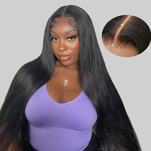 Flash Sale 13x4 Real HD Lace Frontal Straight Pre Plucked Parting Max Human Hair Wig