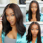 Highlight Yaki Straight Bob 13x4 Lace Frontal  Pre Everthing 6x4.5 / 4x4 Lace Clsoure Human Hair Wig