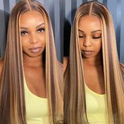 Flash Sale Highlight Color 13x4 Lace Frontal Pre Plucked Human Hair Wig