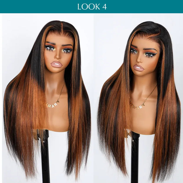 Ashimary PairUp Zippable Wig Highlight Straight Pre-Cut Lace Wig