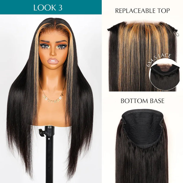 Ashimary PairUp Zippable Wig Highlight Straight Pre-Cut Lace Wig