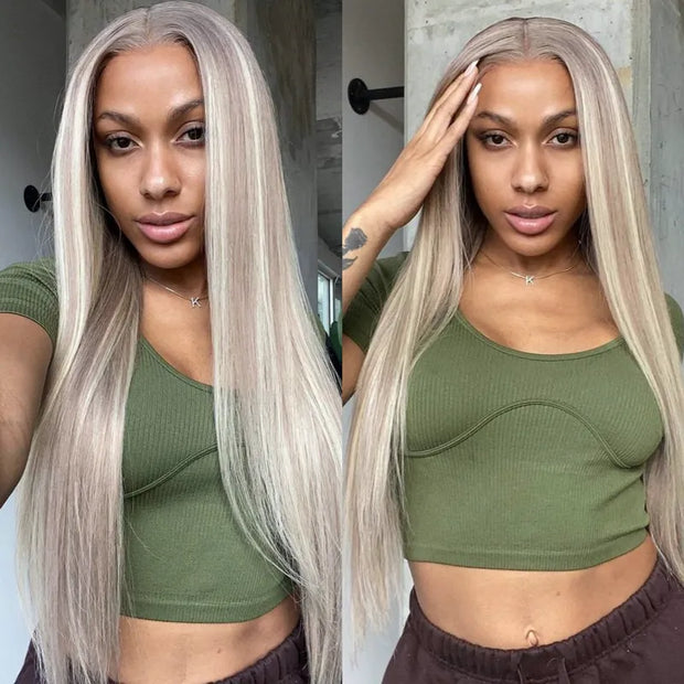 Straight Hair Bundles Customized Color Blonde Balayage on Brown Hair 3pcs/pack 10A Brazilian Human Hair