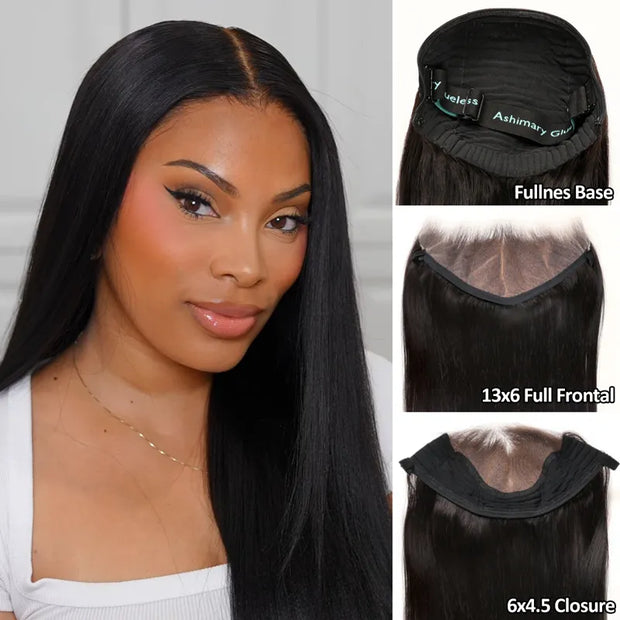 Ashimary PairUp Magic Lace Wig Straight Natural Black Pre-Cut Lace Wig