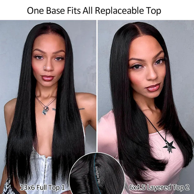 Ashimary PairUp Magic Lace Wig Straight Natural Black Pre-Cut Lace Wig