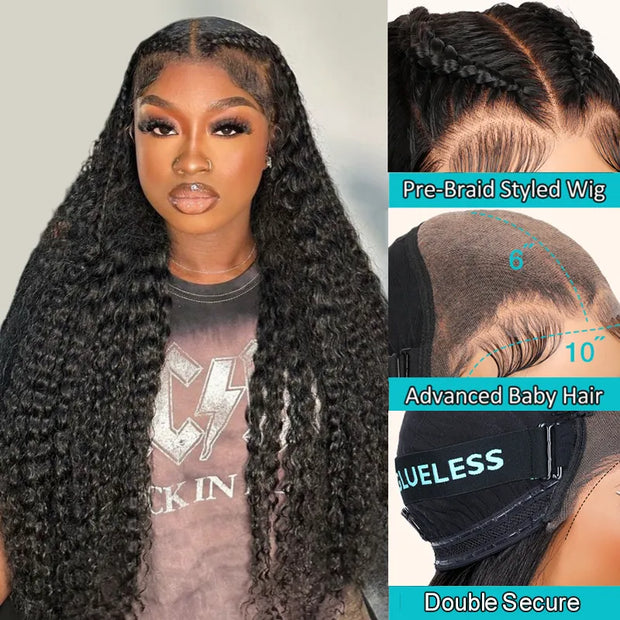 Pre Braid with Pre Baby Hair 10x6 Parting Max Pre Cut Transparent Lace