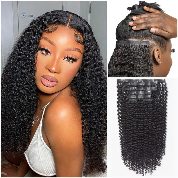 Straight / Kinky Curly / Yaki Straight Seamless Clip-in Hair Extensions Real Human Hair Pieces 140g 9pcs / 7pcs DIY Tape-in Extensions with Free Gifts