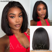 Wear Go Yaki Straight Glueless Bob Wig Pre Cut HD Lace Wig Natural Human Hair Wig